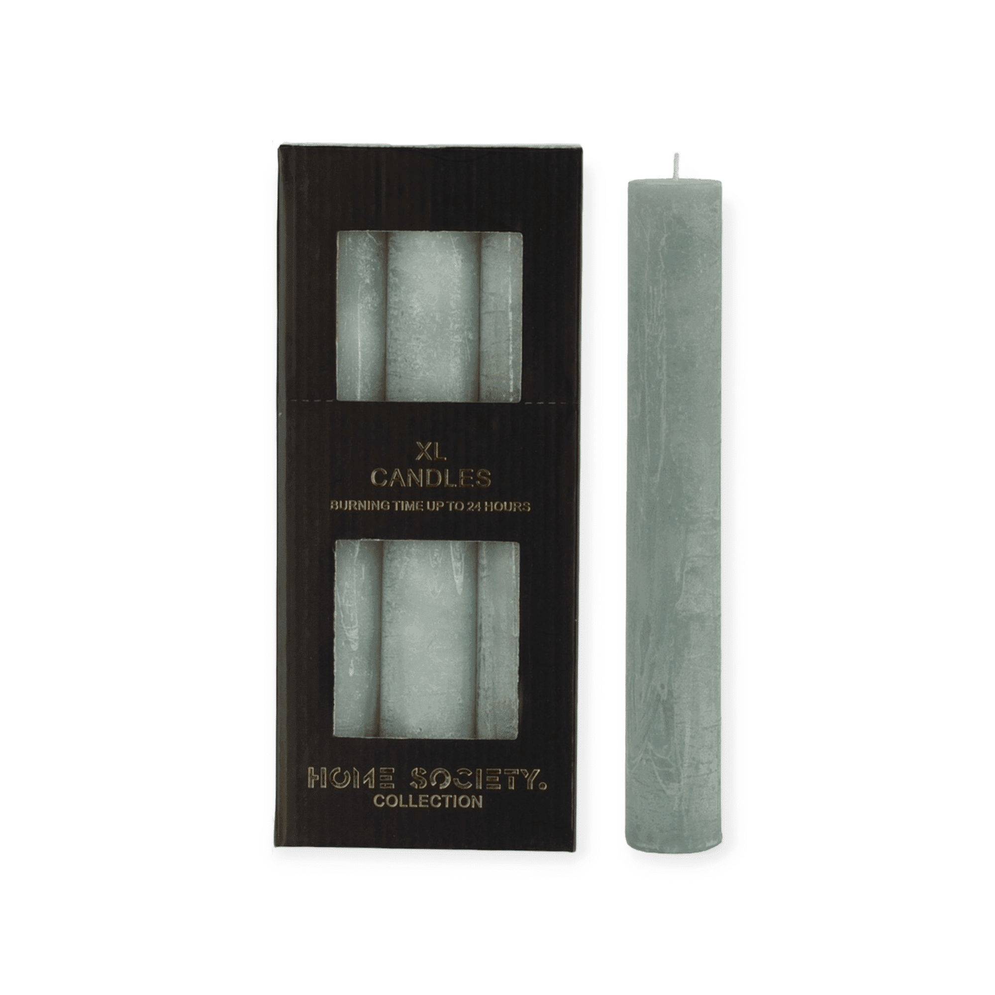 Home Society - Extra brede XL Dinerkaarsen - Licht Blauw - Set/9 stuks - 3,5x24 cm