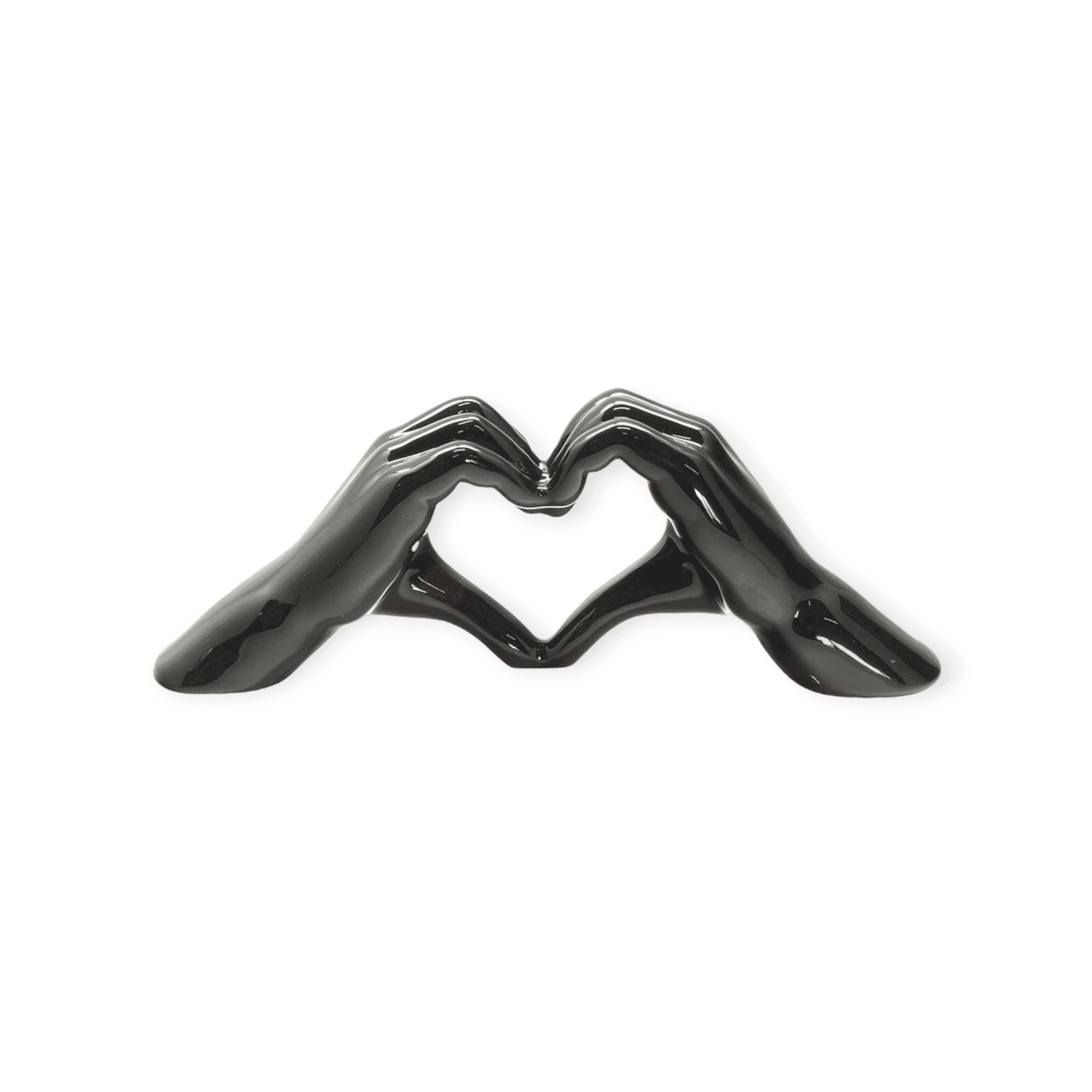 Gilde Handwerk - Heart Sign Hands - Beeld Sculptuur - Zwart - Keramiek