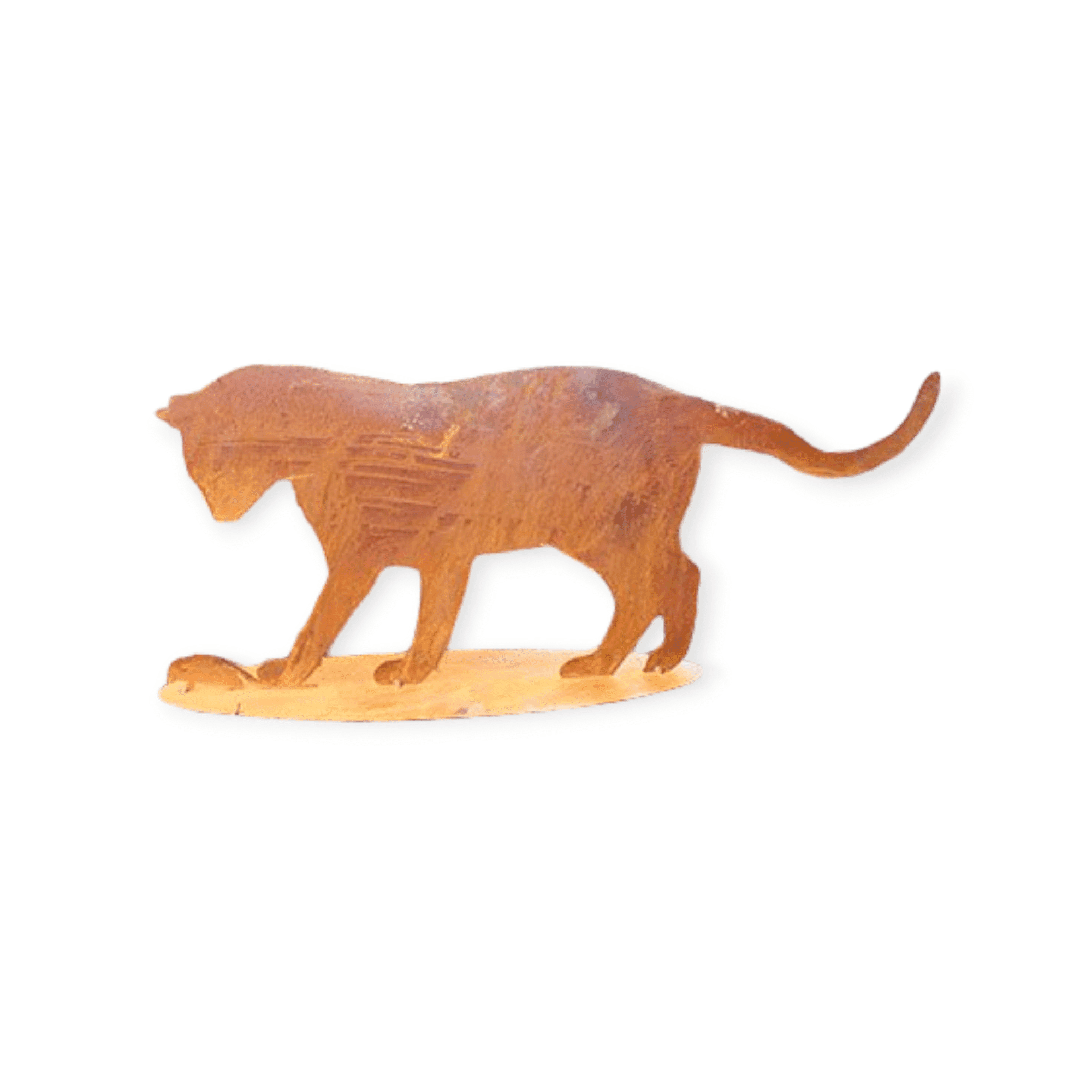 Rostikal - Decoratie - Tuin - Kat met Muisje - Roest figuur - Metaal - 25 cm hoog