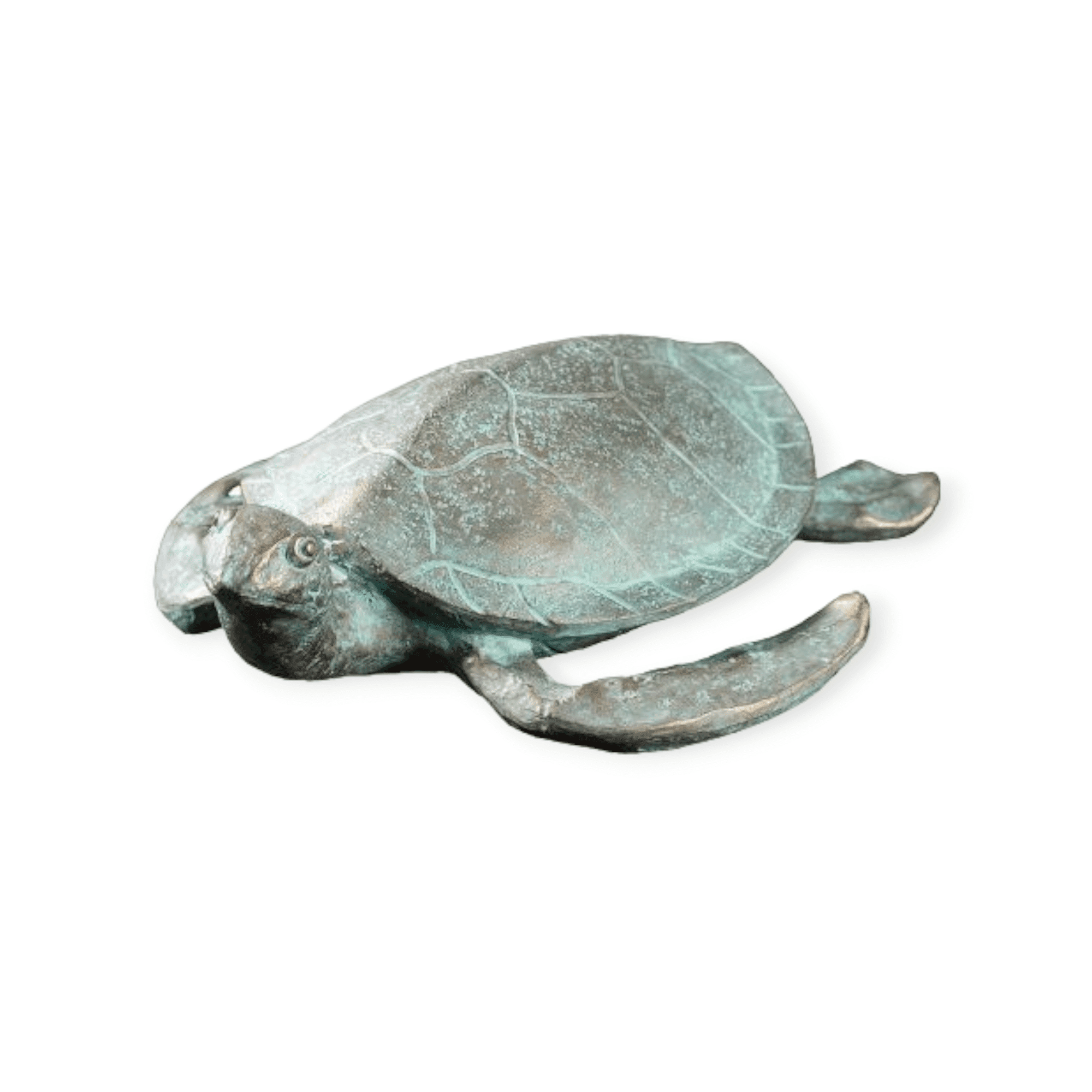 Gilde handwerk - Sculptuur - Beeld - Schildpad - Turtle - Polyresin -Goud/Groen