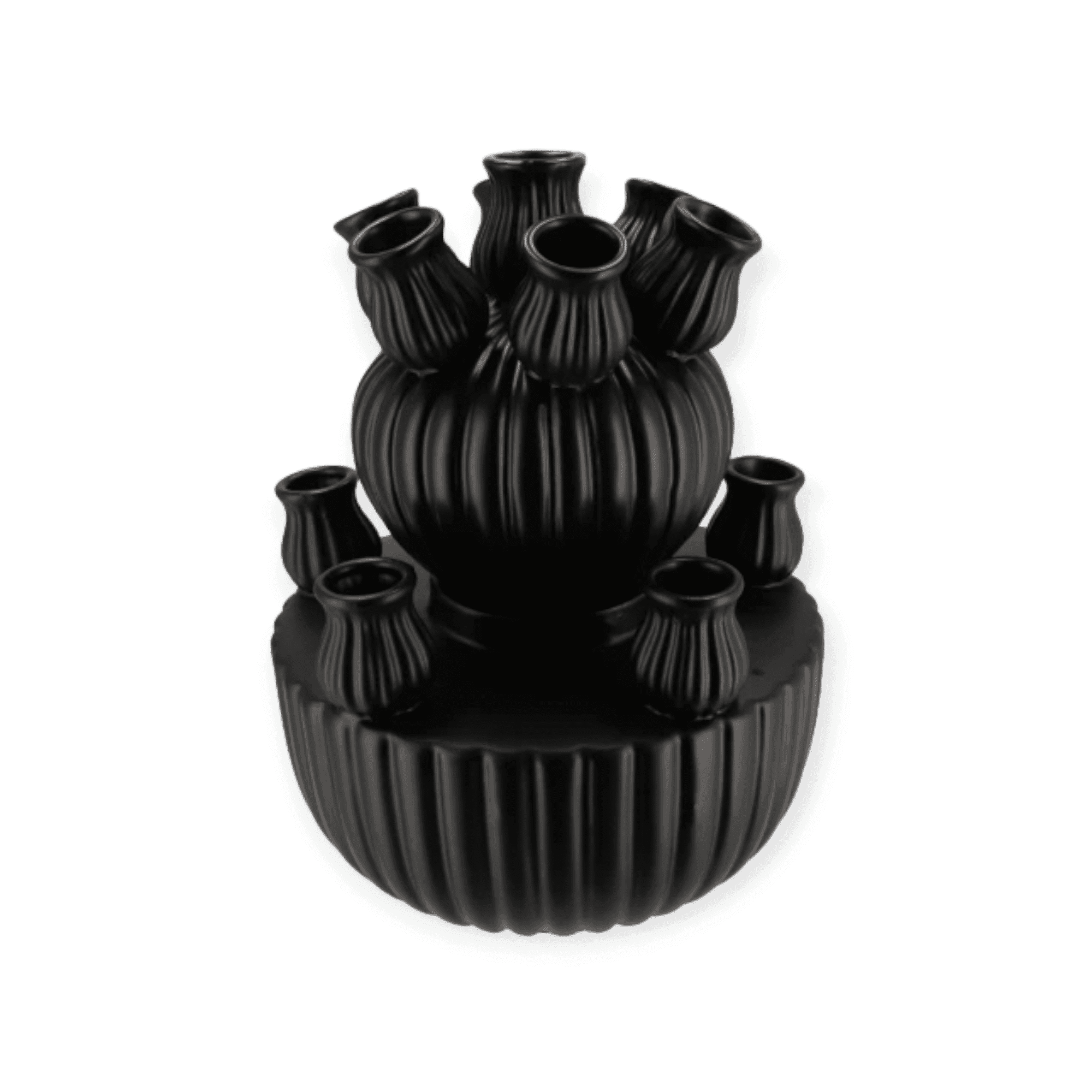 Daan Kromhout - Tulpenvaas - Vaas - Amsterdam Bubbles - 2 delen -28x38cm - Zwart