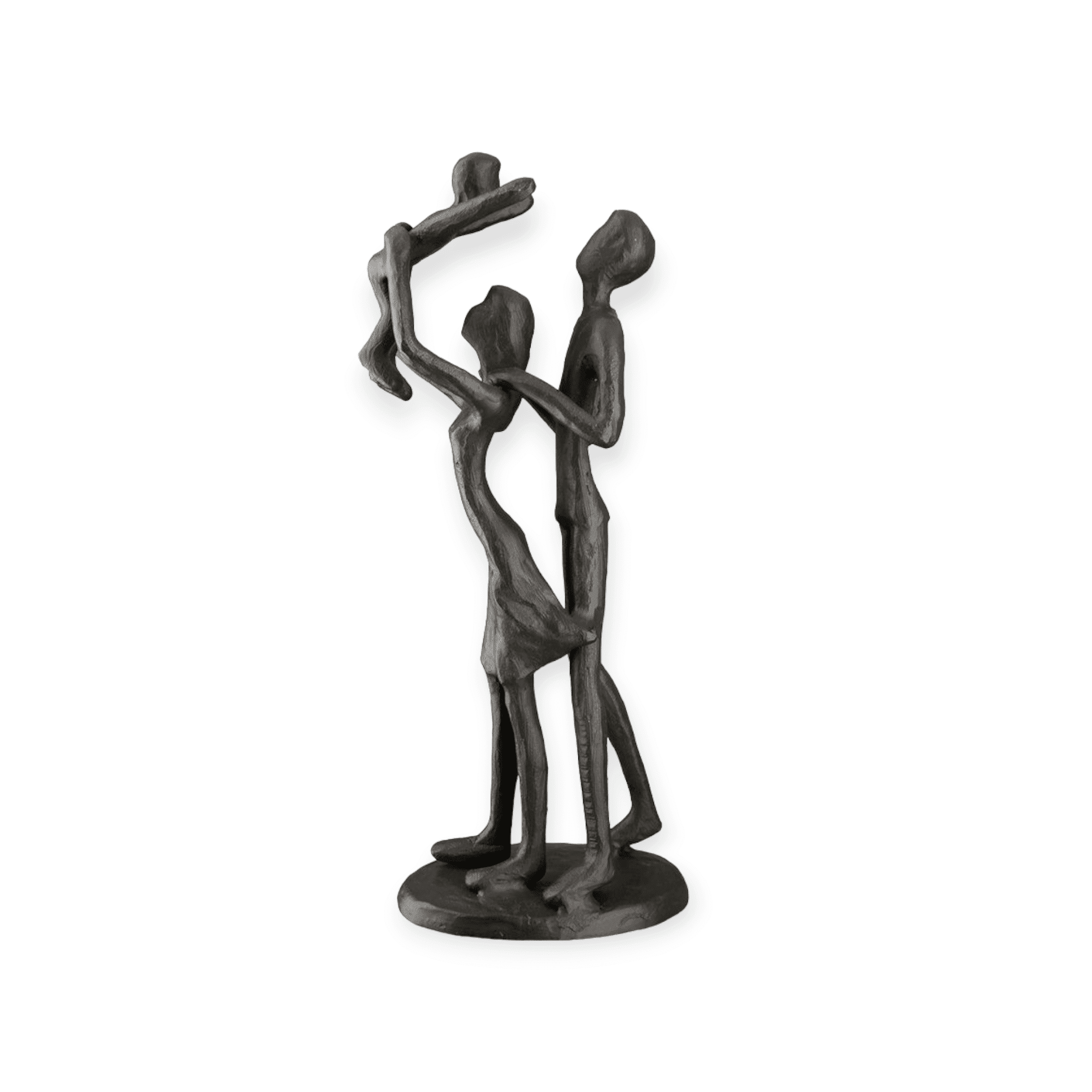 Gilde Handwerk Beeld - Sculptuur - Familie geluk - Metaal - 21cm