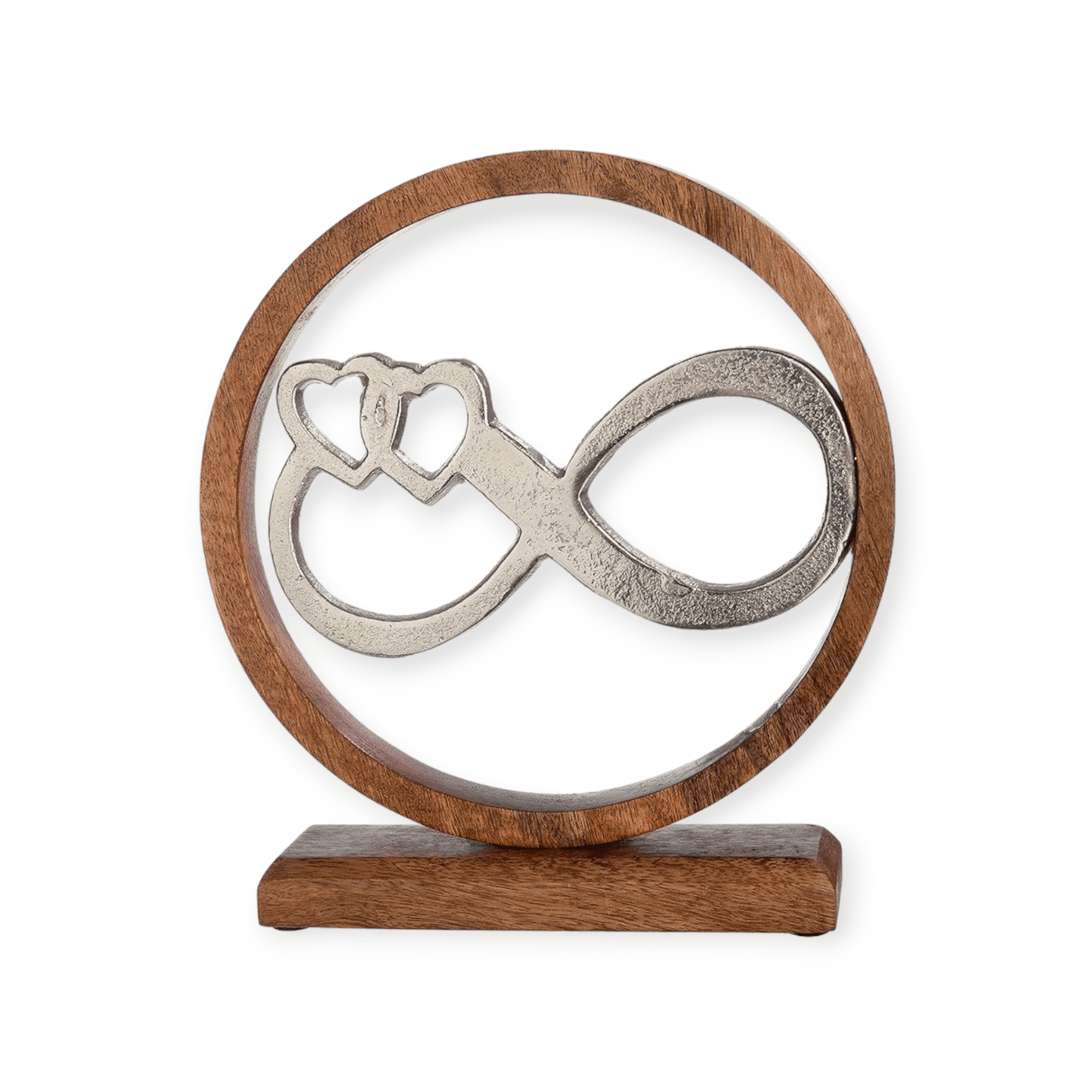 Gilde Handwerk - Beeld - Oneindige Liefde - 26x24x5 cm - Mangohout - Aluminium