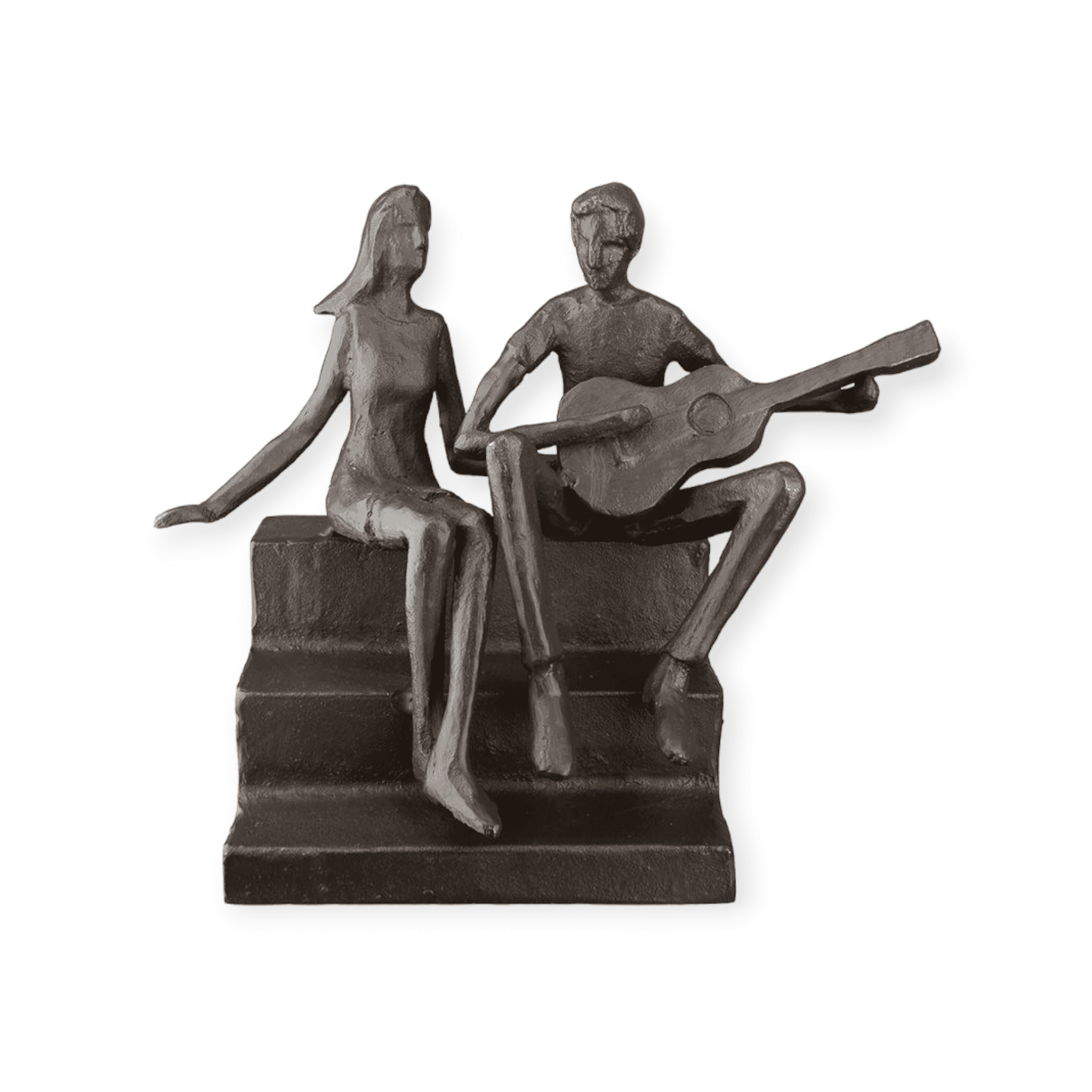 Gilde Handwerk - Beeld - Sculptuur - Guitar Hero - Liefdeslied - Gitaarspeler - Metaal - 7x15x14cm