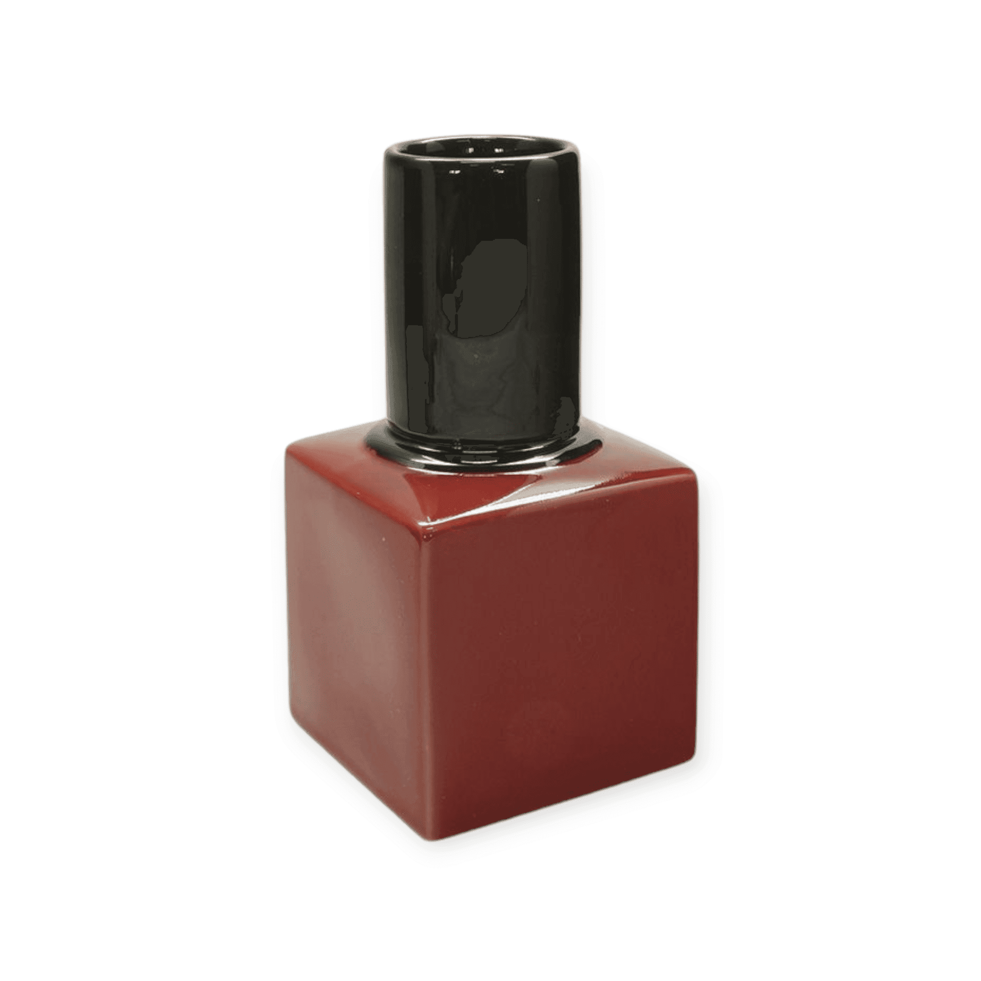 Gilde Handwerk - Bloemenvaas - Vaas - Keramiek - Handgemaakt - Rood/Zwart - 9,5x18cm