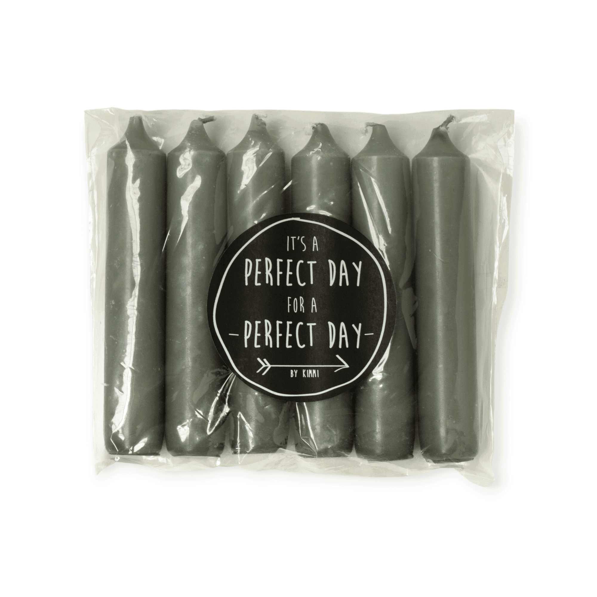 Rustik Lys - Dinerkaarsen - 6 stuks - Stone - 2,1x12cm