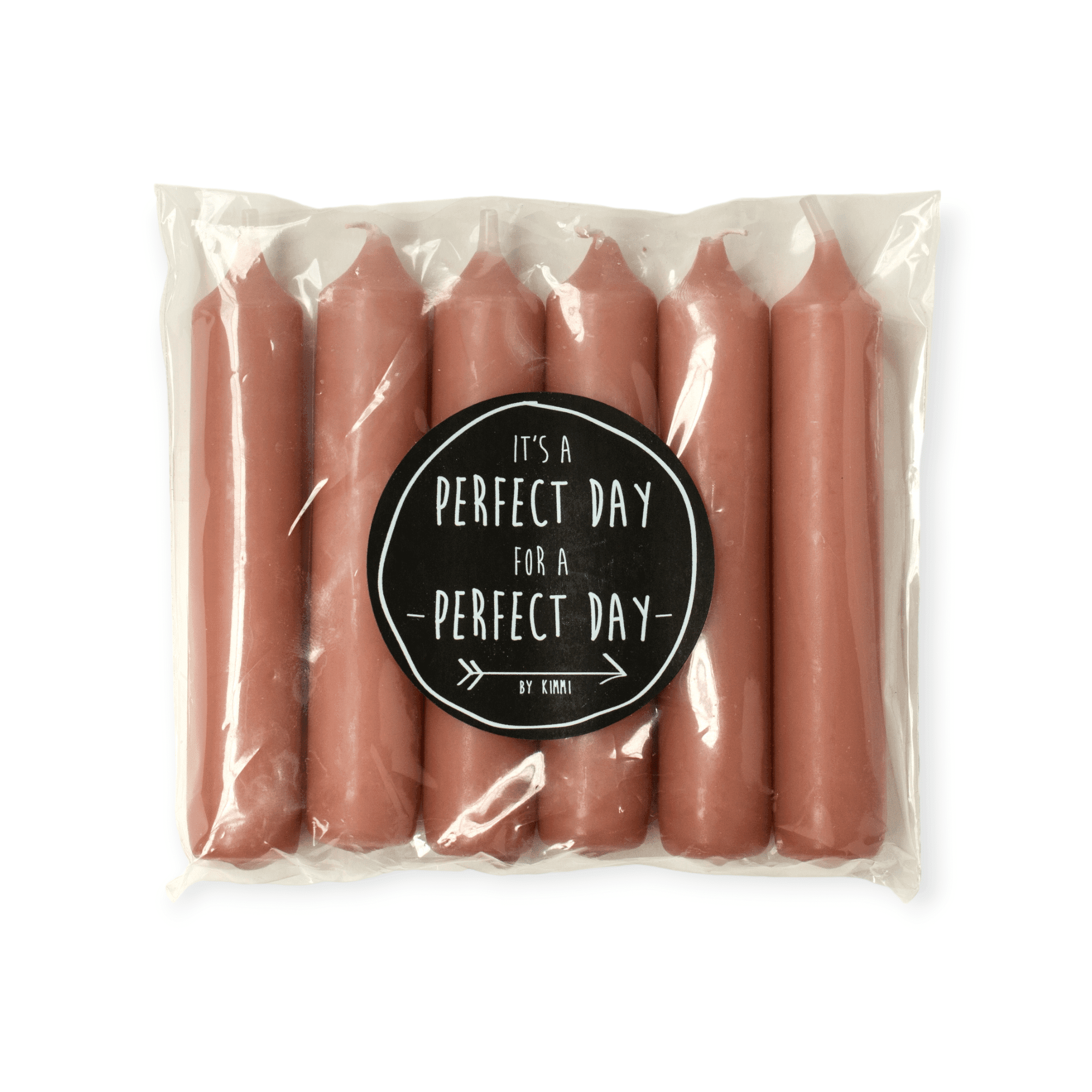 Rustik Lys - Dinerkaarsen - 6 stuks - Brique - 2,1x12cm