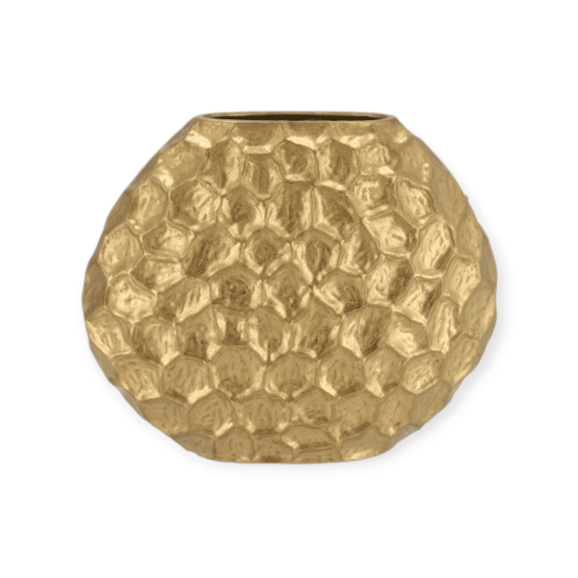 Daan Kromhout - Vaas - Jada - Goud - Structure - Ovaal - 24x10x20cm - Keramiek