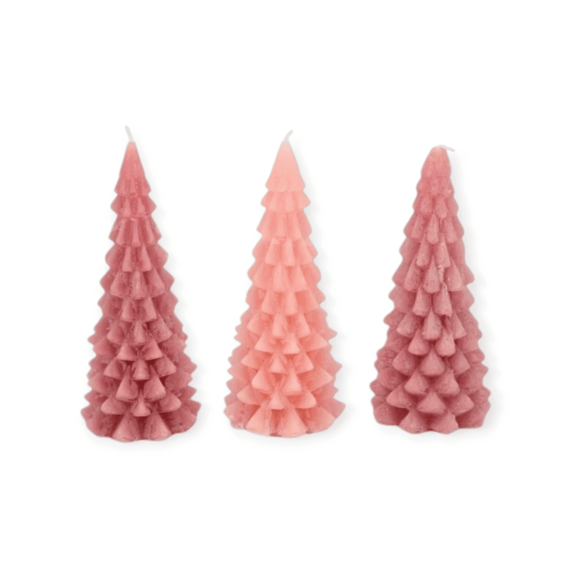 Daan Kromhout - Kerstboom kaarsen - Set/3 - Pink Mix - 8x16cm