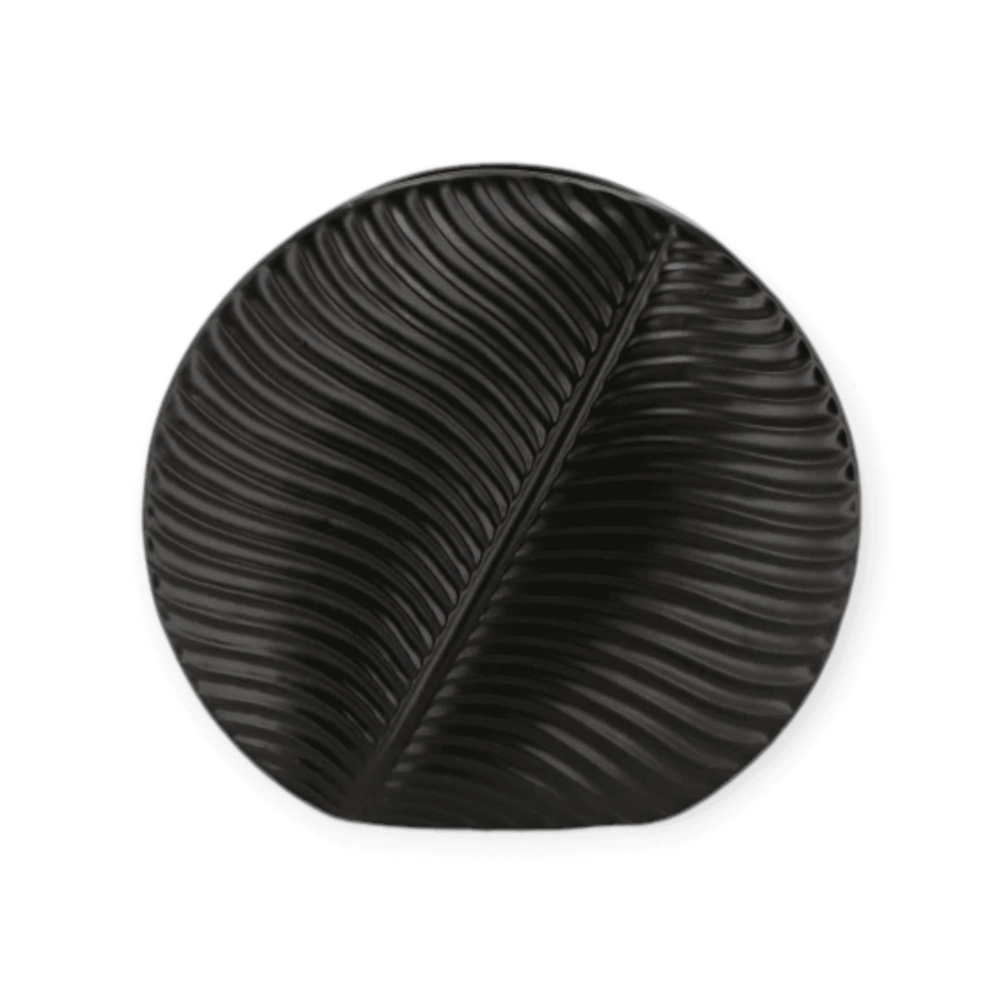 Daan Kromhout - Vaas - Inga - Leaf - Zwart - Rond - Ovaal - 25x9x23cm - Keramiek