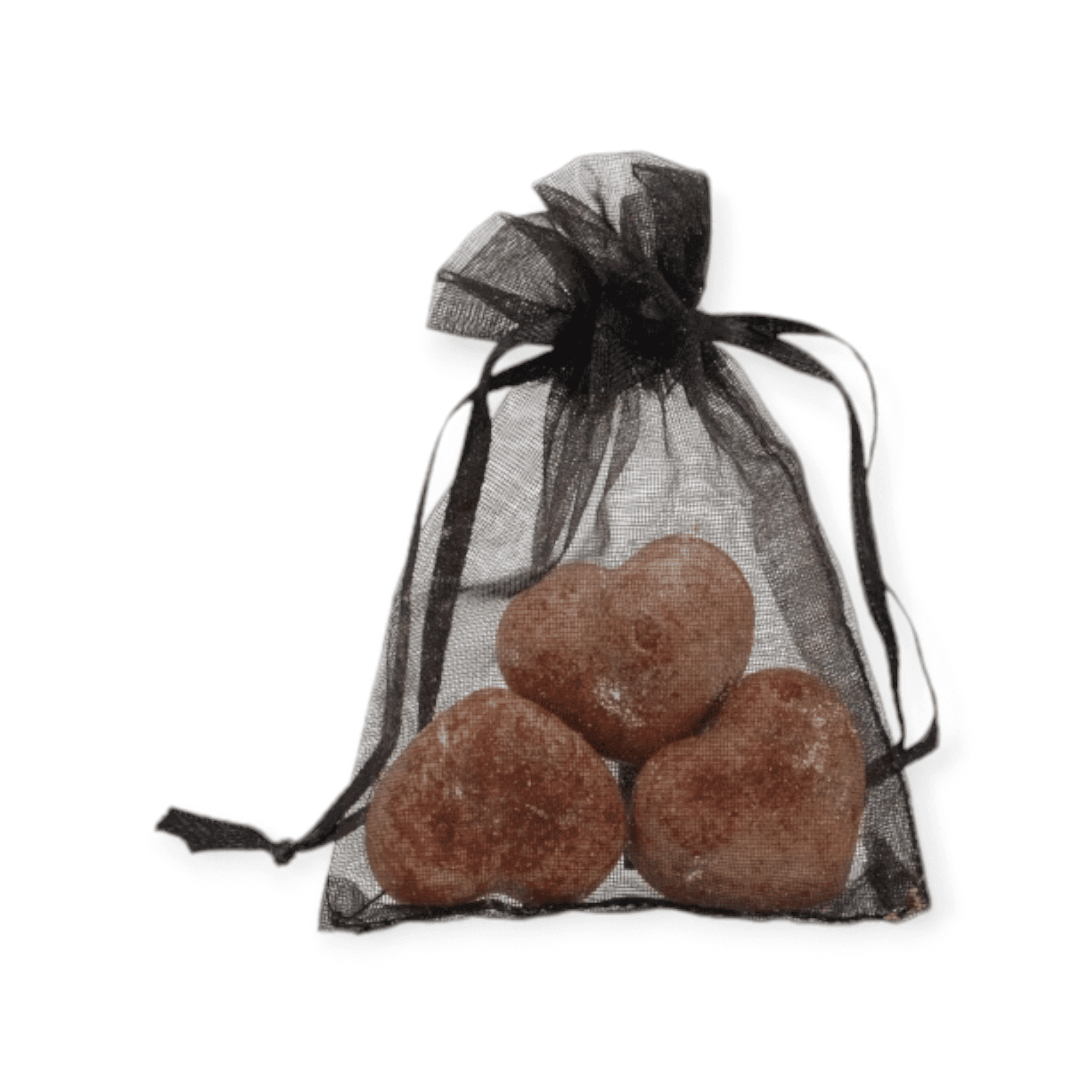 Amberblokjes – Organza zakje met 3 mini blokjes – Original Amber - Hartjes