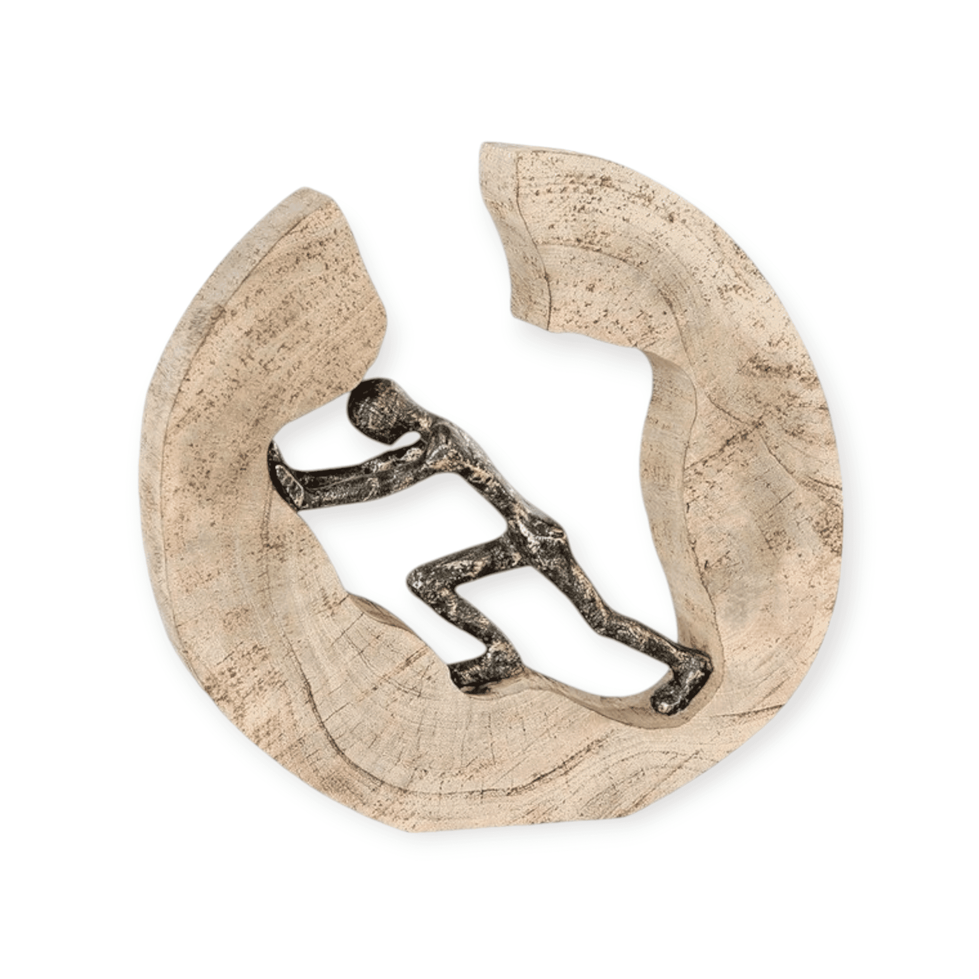 Gilde handwerk - Beeld - Sculptuur - Keep Pushing - Hout en Metaal