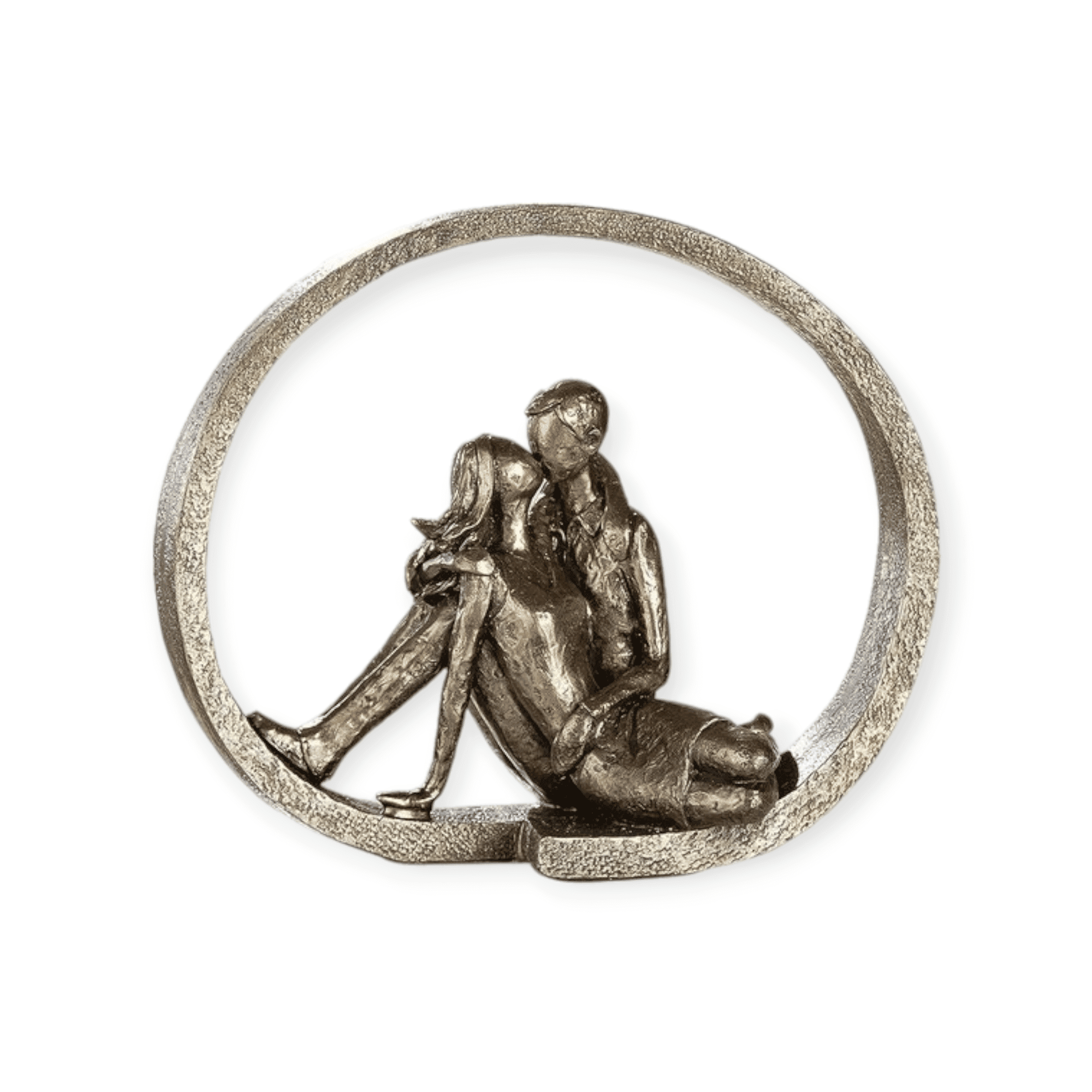 Gilde Handwerk - Sculptuur - Circle of love - Goudkleurig - Polyresin - 23.5 cm hoog