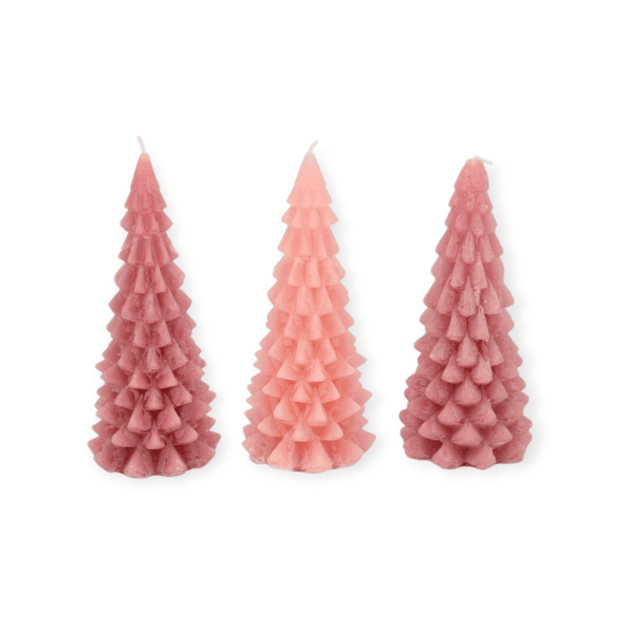 Daan Kromhout - Kerstboom kaarsen - Set/3 - Pink Mix - 9x20cm