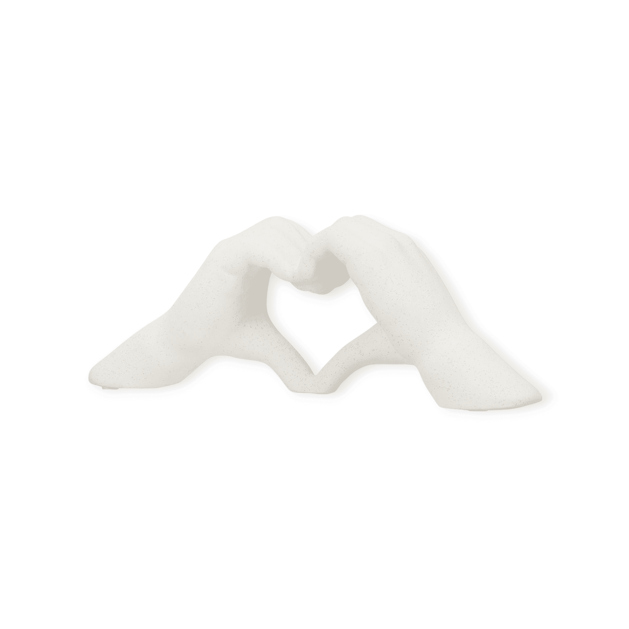 Gilde Handwerk - Heart Sign Hands - Beeld - Sculptuur - Mat creme met spikkels - Keramiek