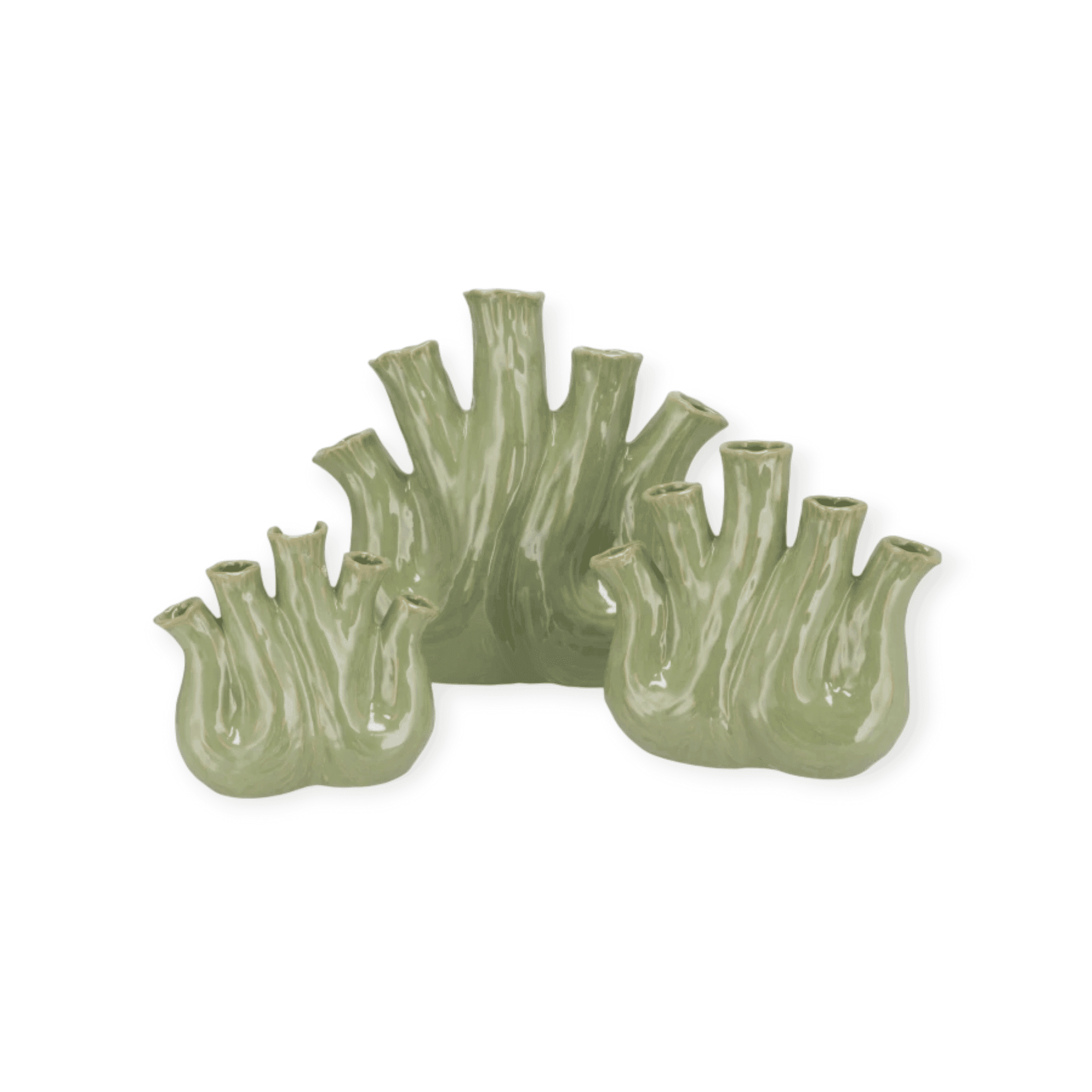 Daan Kromhout - Vaas - Tulpenvaas - Bloemenvaas - Ovaal - Pistache - 25x11cm - Keramiek - Afbeelding 3