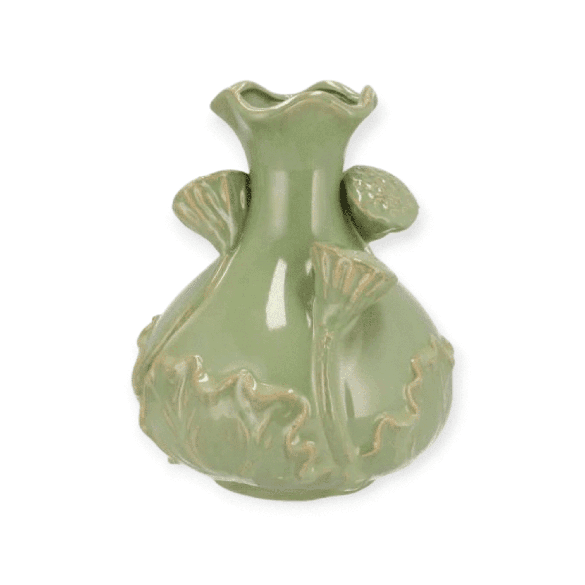 Daan Kromhout - Vaas - Bloemenvaas - Lotus - Keramiek - Pistache Groen - Groot - 21x25cm