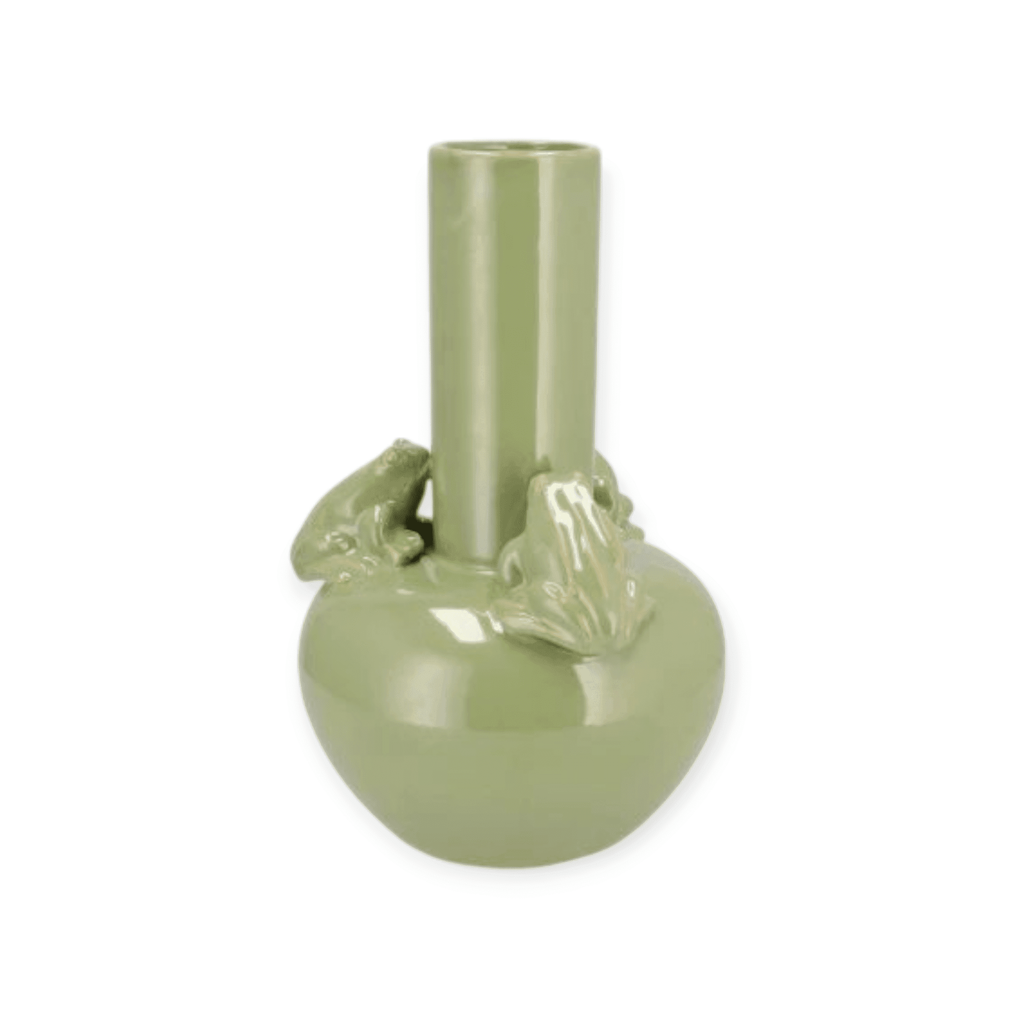 Daan kromhout - Vaas - Bloemenvaas - Frog - Kikkers - Keramiek - Pistache Groen - Groot - 20x28cm