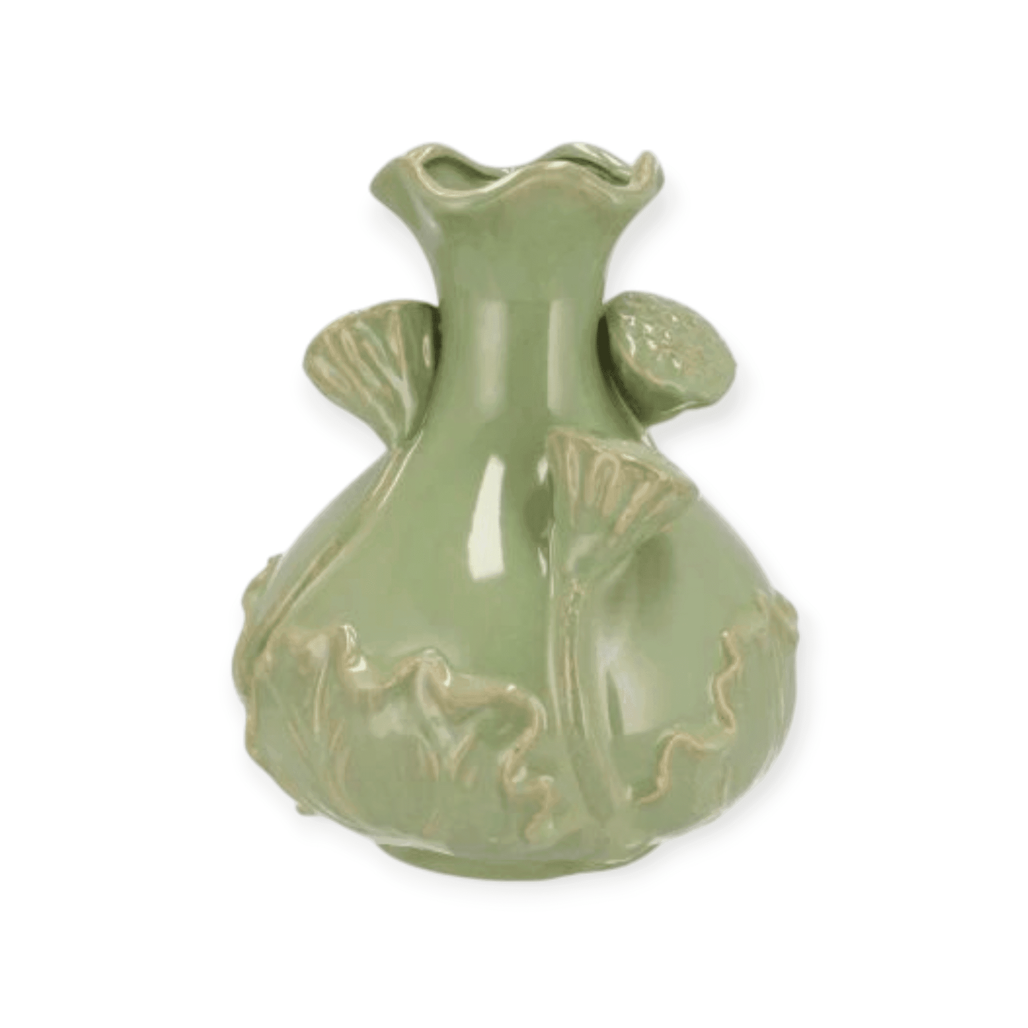 Daan Kromhout - Vaas - Bloemenvaas - Lotus - Keramiek - Pistache Groen - 15x20cm