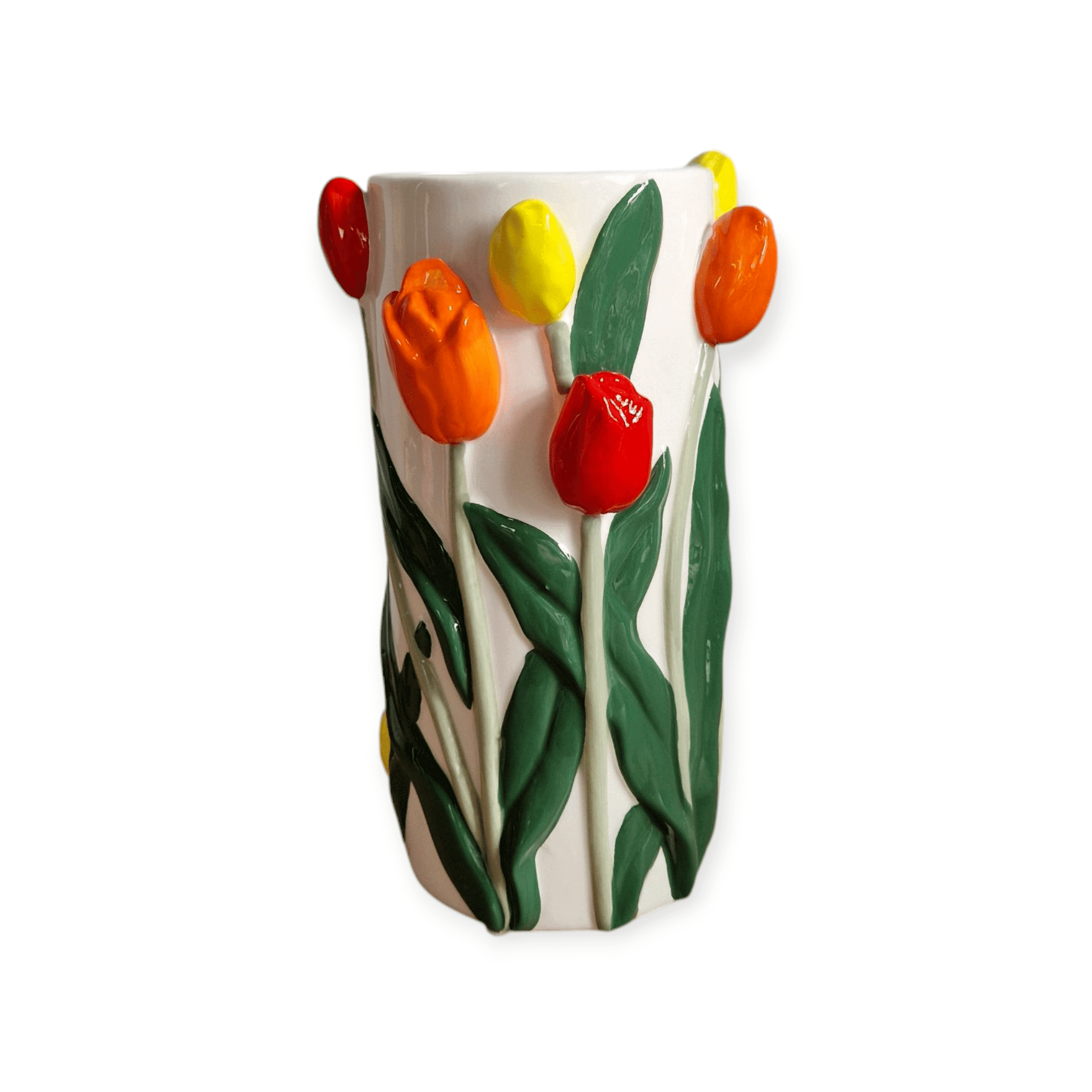 Daan Kromhout - Vaas - Bloemenvaas - Tulpen - Dutch - 14x23 - Cilinder - Keramiek