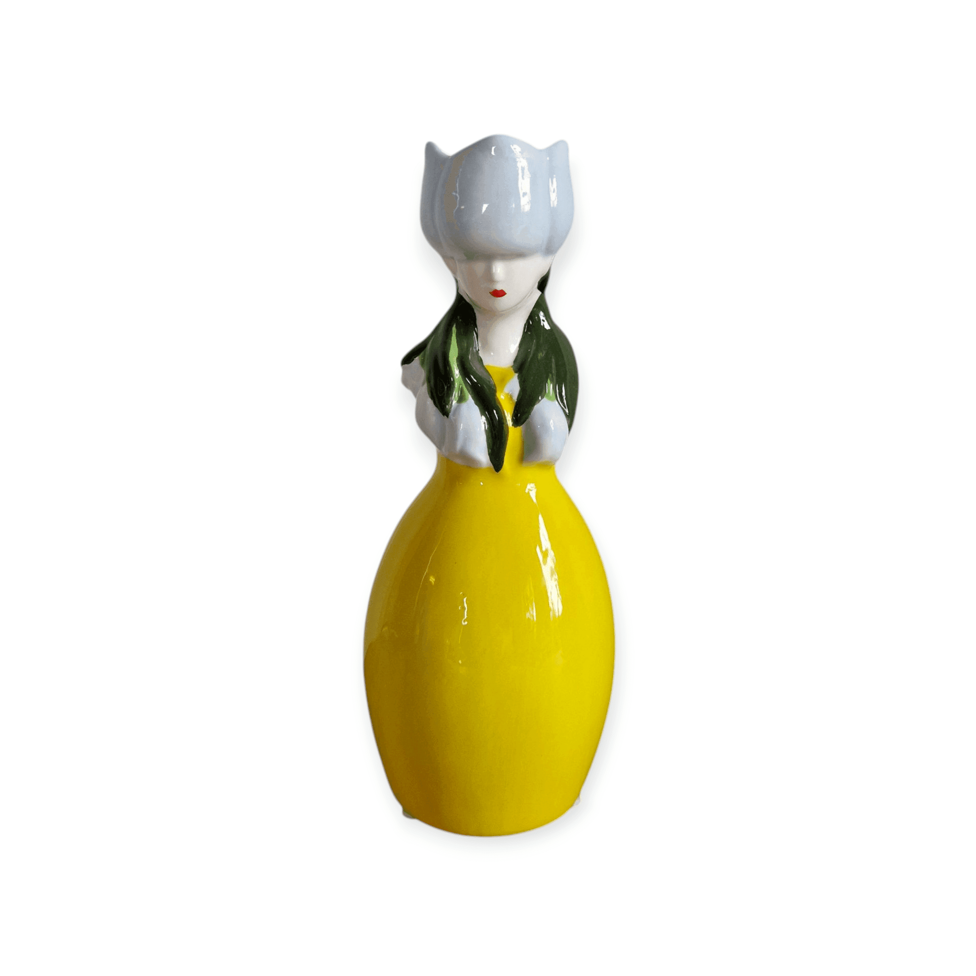 Daan Kromhout - Vaas - Tulpenvaas - Lucy Dutch Woman - Geel, Lichtblauw - Keramiek - 22 cm