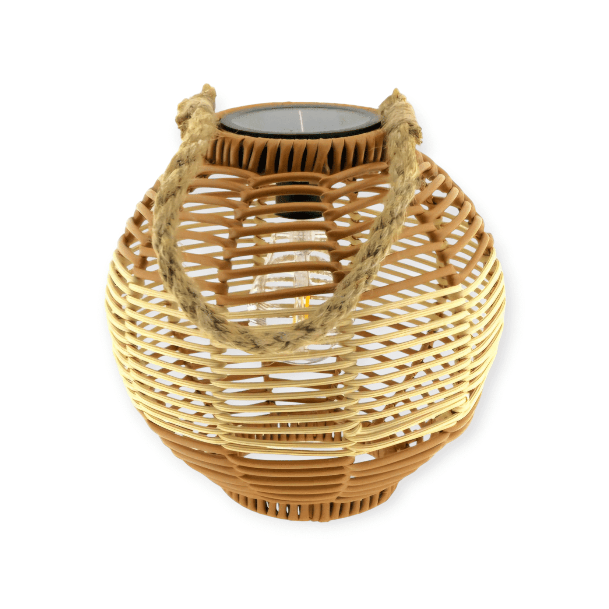 Home Society - Lantaarn - Solar - Bruin - Creme - Kunststof - Maat S - 20x20cm