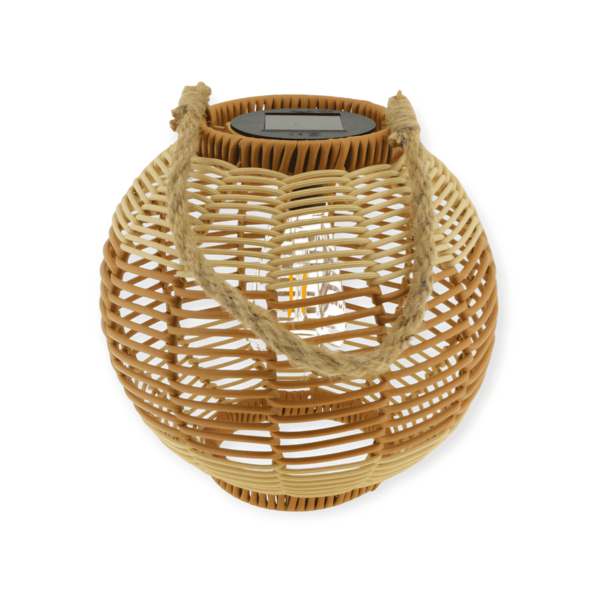 Home Society – Lantaarn – Solar – Bruin – Creme – Kunststof – Maat M – 26x26 cm