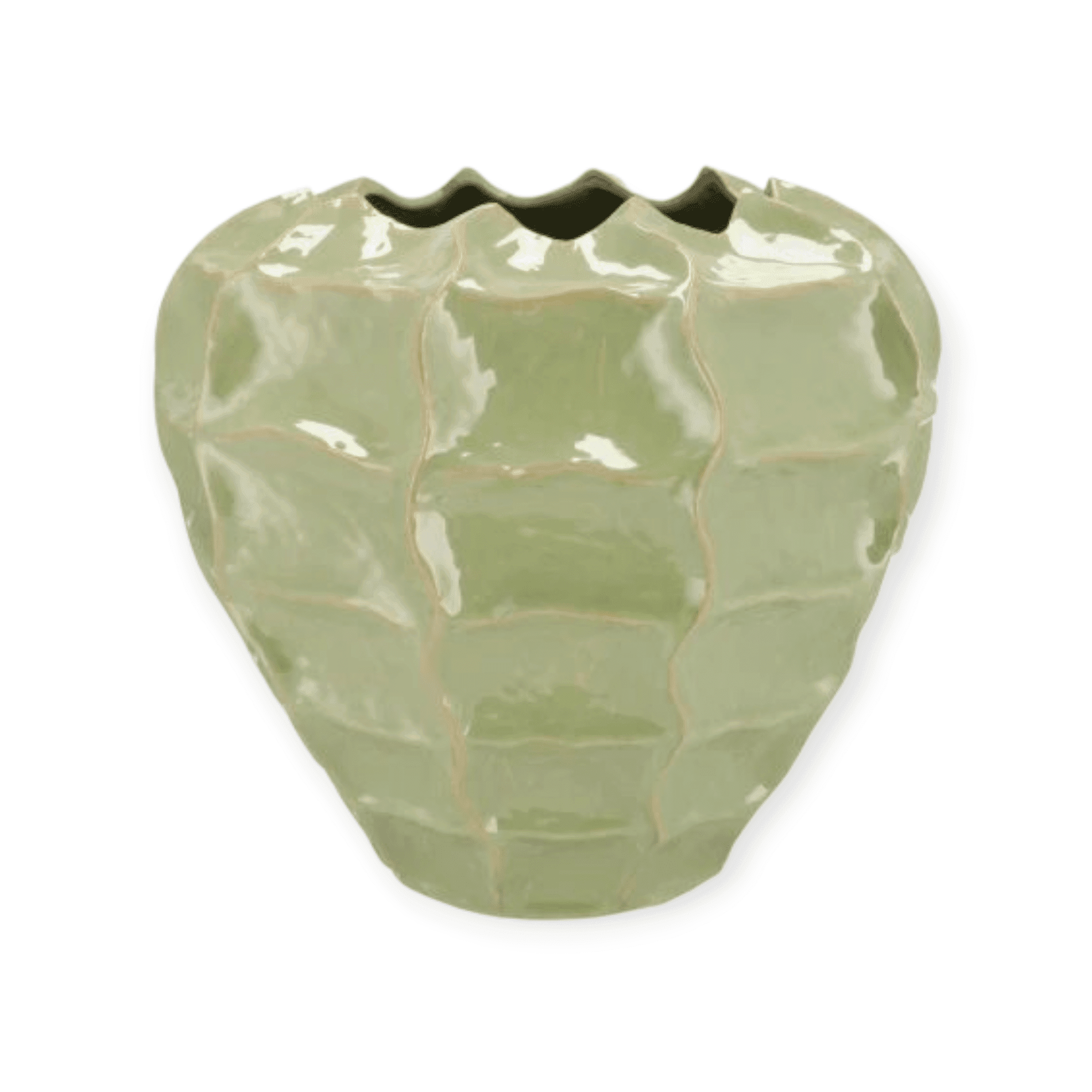 Daan Kromhout - Vaas - Pot - Lima - Pistache - Carve - 27x27x23cm - Keramiek