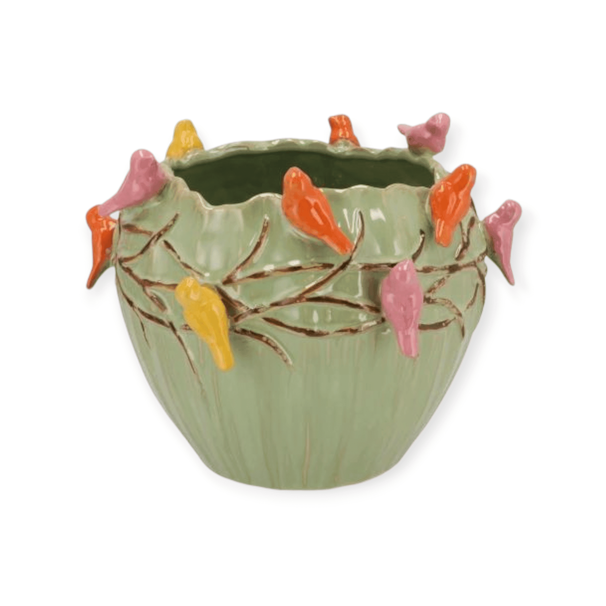 Daan Kromhout - Bird Pot - Vogelpot - Bloempot - Plantenpot - Pot - Pistache - 26x26x20 cm - Keramiek