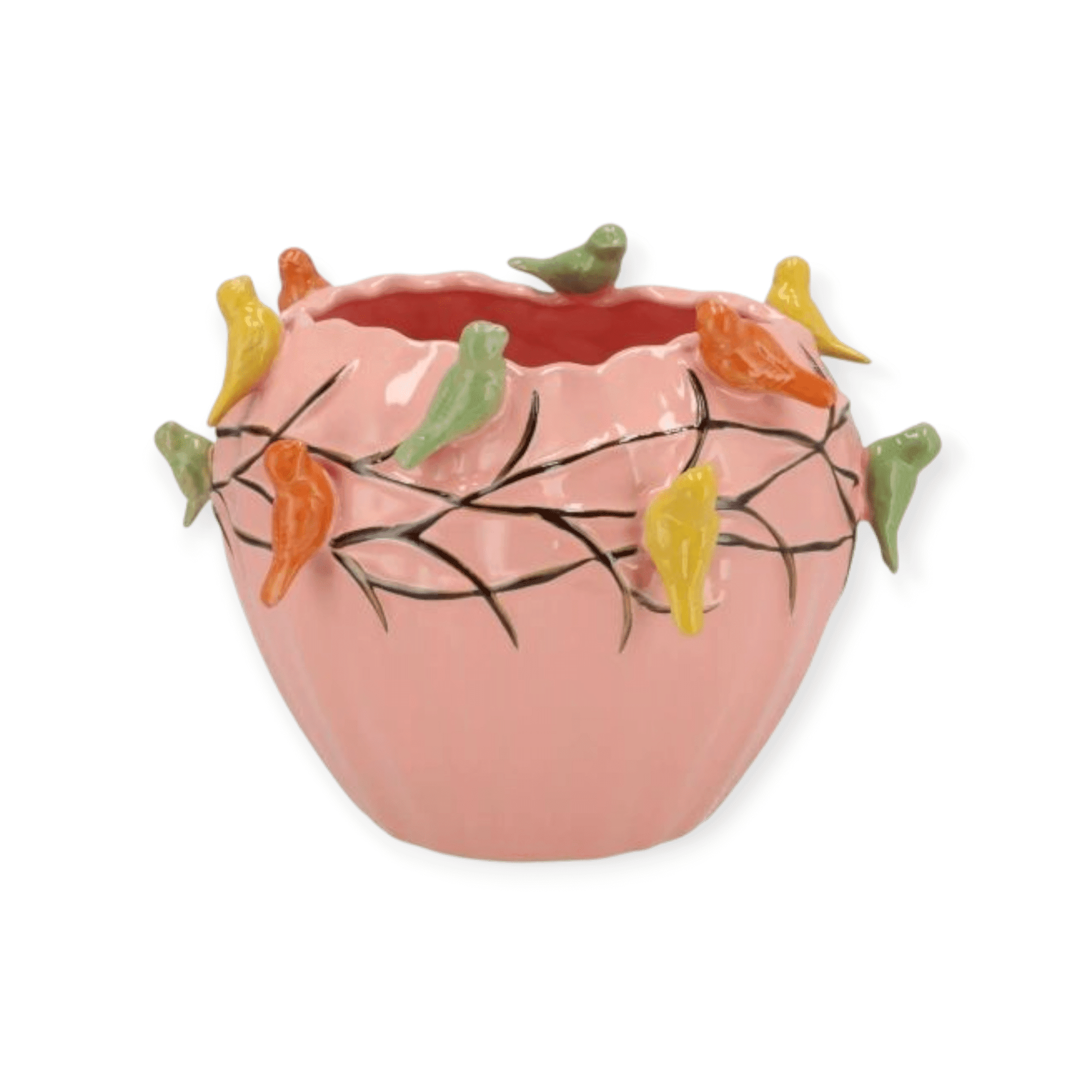 Daan Kromhout - Bird Pot - Vogelpot - Bloempot - Plantenpot - Pot - Roze - 19x15 cm - Keramiek