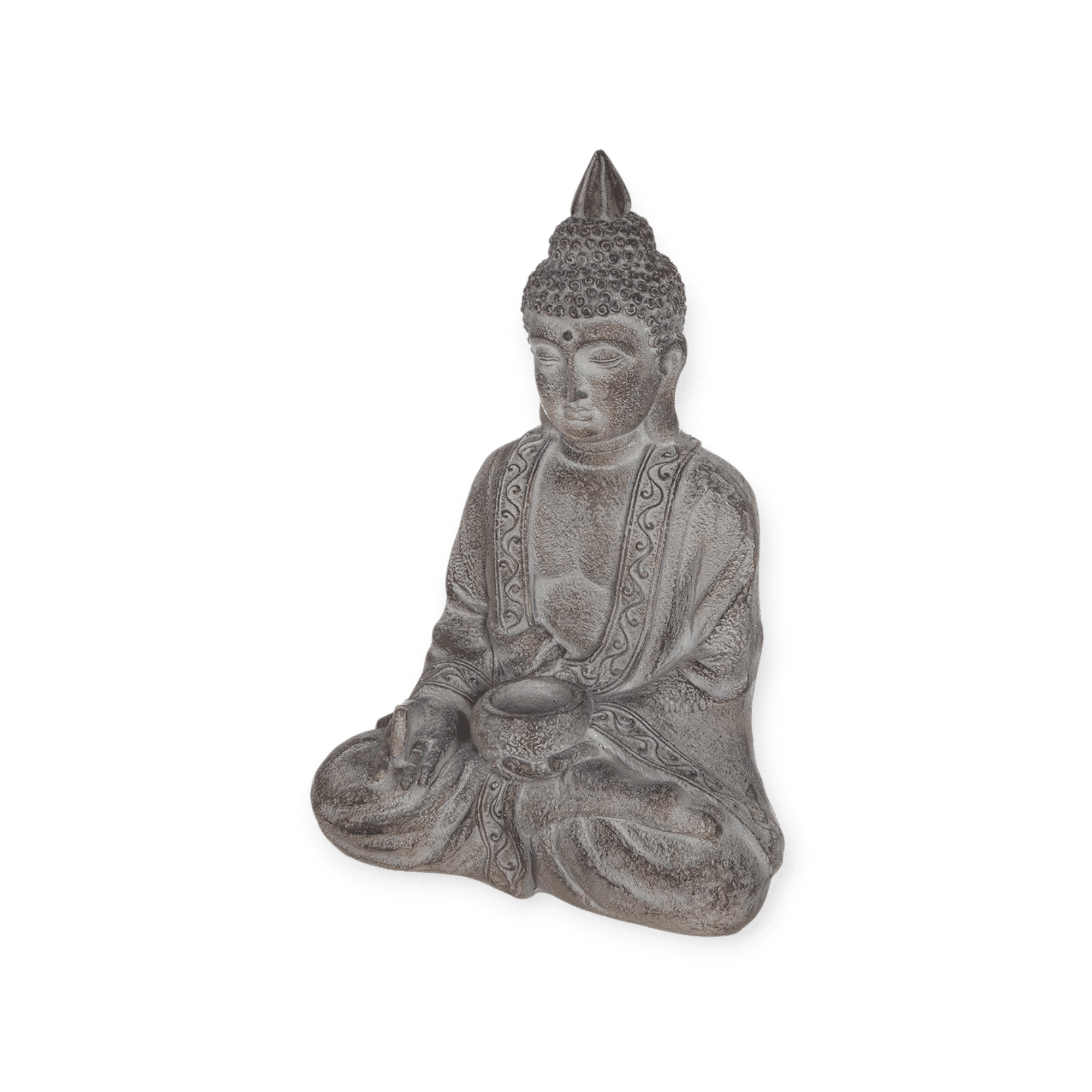 Gilde Handwerk - Sculptuur - Beeld - Kaarsenhouder - Buddha - Magnesia Keramiek - 67x46x29cm