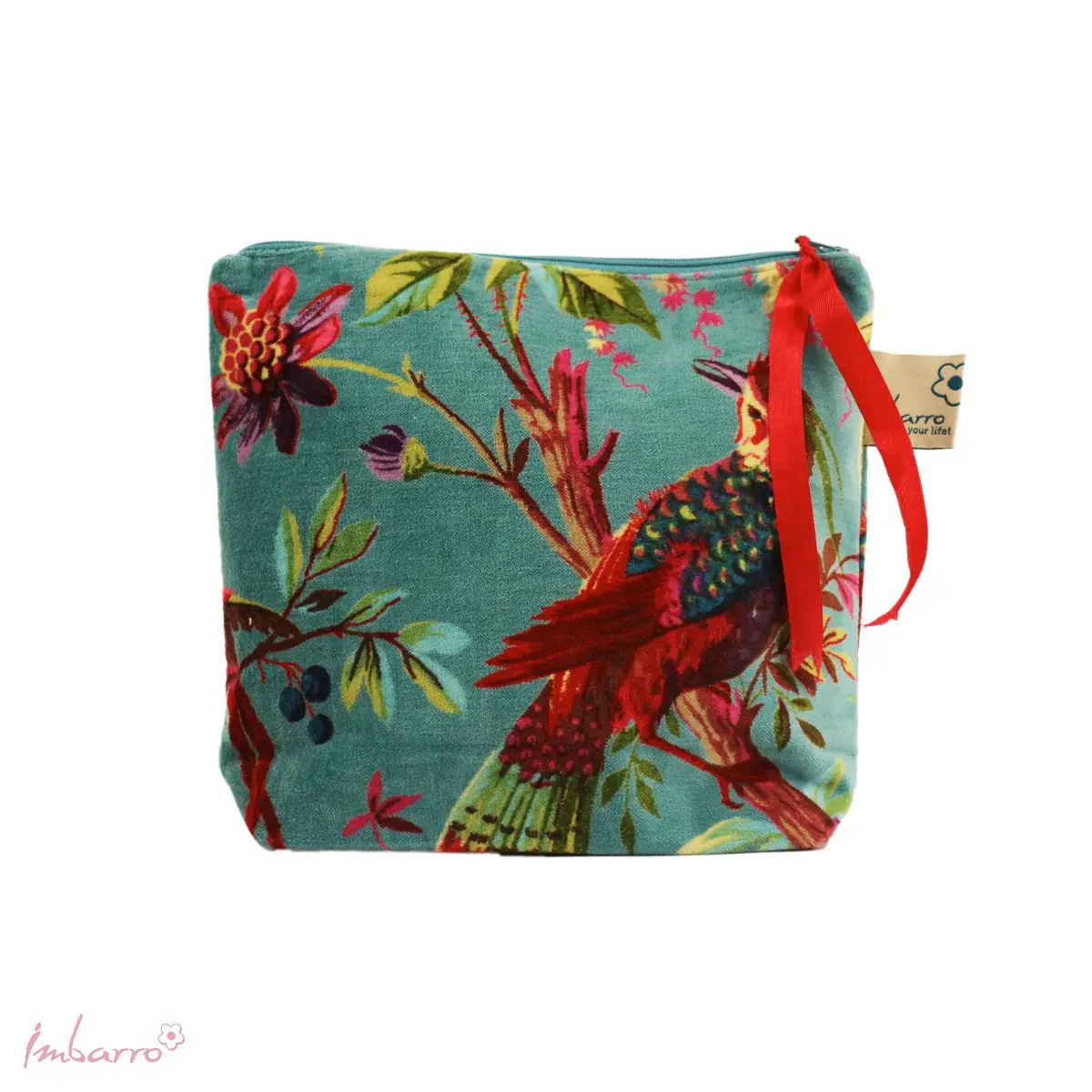 Imbarro - Pouch - Clutch - Toilettas - Paradise - Teal - Velvet