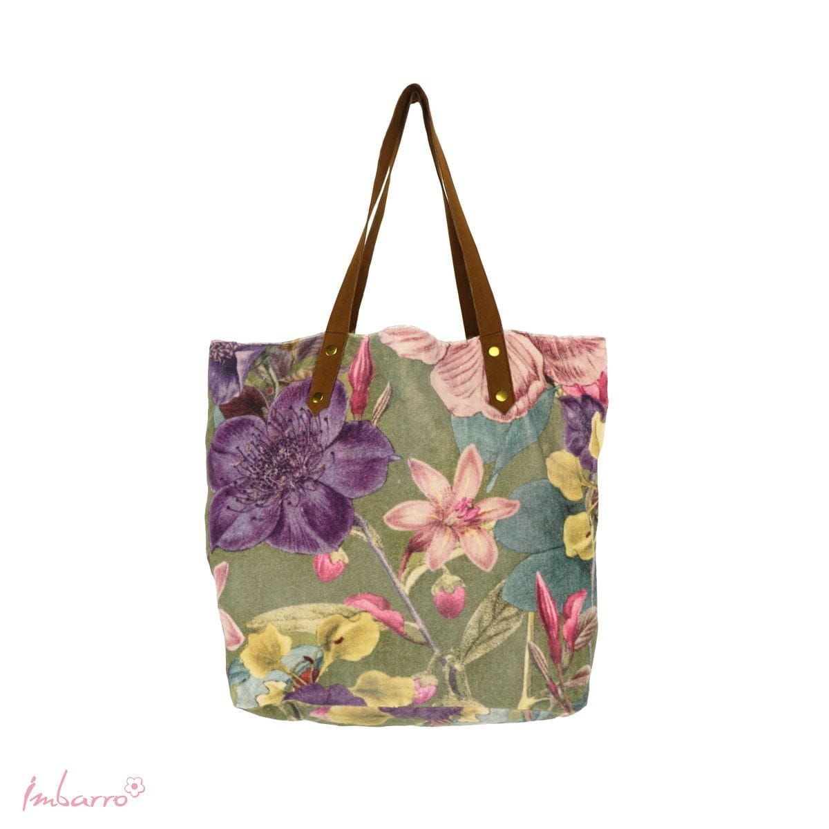 Imbarro - Shopper - Tas - Boodschappentas - Emma - Velours - Flores Fiesta