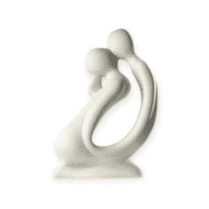 Gilde Handwerk - De Kus - Sculptuur - Beeld - Keramiek - Wit - 42 cm