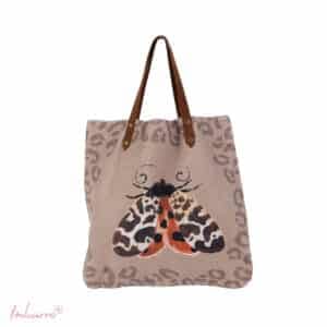 Imbarro Shopper - Tas - Strandtas - Boodschappentas - Velours - Tiger Moth - 50 x 50 cm