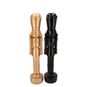 Daan Kromhout - Notenkraker - Nutcracker - Set/2 - Beeldjes - Kerst - Zwart en Goud - 5x17cm