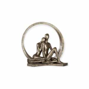 Gilde Handwerk - Sculptuur - Liefde een strik om de relatie - Brons goud kleur