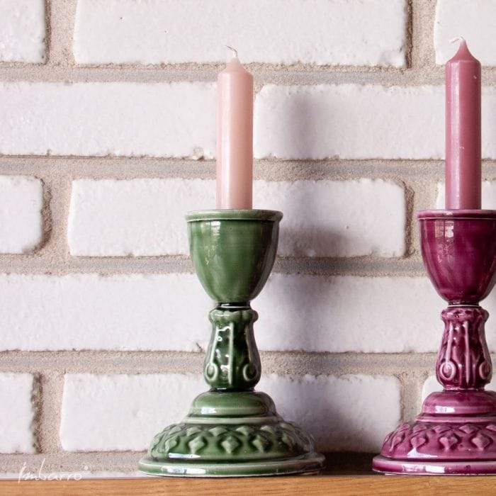 Imbarro – Kandelaar – Kaarsenhouder – Lina – Paars – Metaal – 10.5x15cm - Afbeelding 3