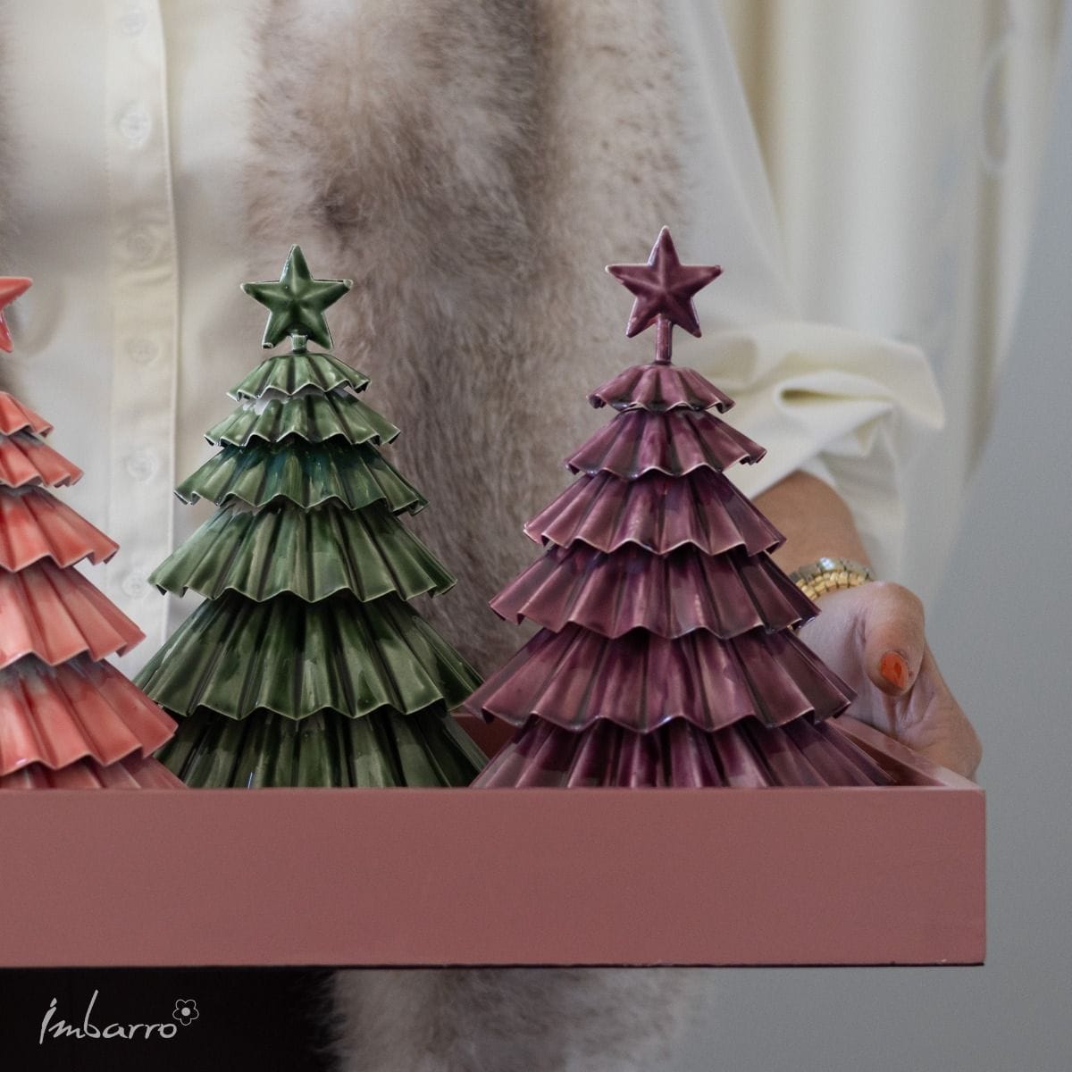 Imbarro – Decoratieve Kerstboom – Boom – Juda – Metaal – Paars – 14.5x22cm - Afbeelding 3