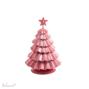 Imbarro - Decoratieve Kerstboom - Boom - Juda - Metaal - Roze - 14.5x22cm