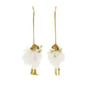 Home Society - Engeltjes - Hangengeltjes - Margo - 2 stuks - Wit-Goud - 4x2x10cm