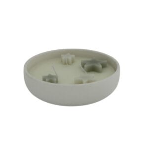 Home Society - Kaars in schaal - Kerst - Wit - Sterren -15×5cm