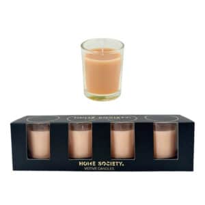 Home Society – Votives – Kaarsjes – 4 stuks – Perzik – 10 branduren !