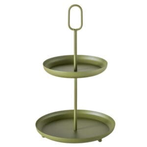 Boltze - Etagere - Tray  - Metaal - Groen - 2 lagen - 34x20.5cm