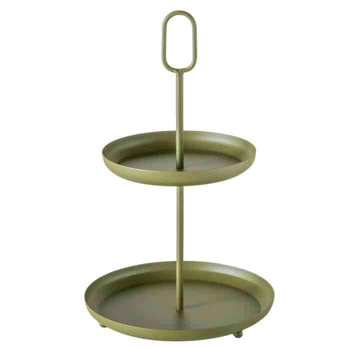 Boltze - Etagere - Tray - Metaal - Groen - 2 lagen - 34x20.5cm