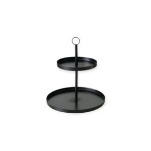 Boltze – Etagere – Tray – Metaal – Zwart – 2 lagen – 33x30 cm