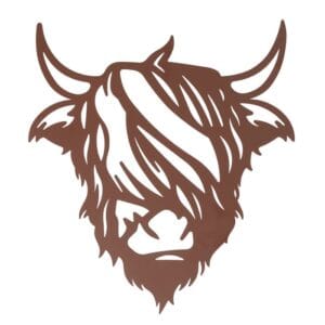 Boltze - Wandobject - Decoratieve Hanger - Schotse Hooglander - Metaal - Bruin - 50cm