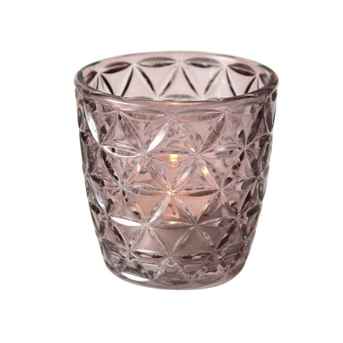 Boltze - Waxinelichthouders - Theelichthouders - Set van 4 - Glas - Roze tinten - Afbeelding 8