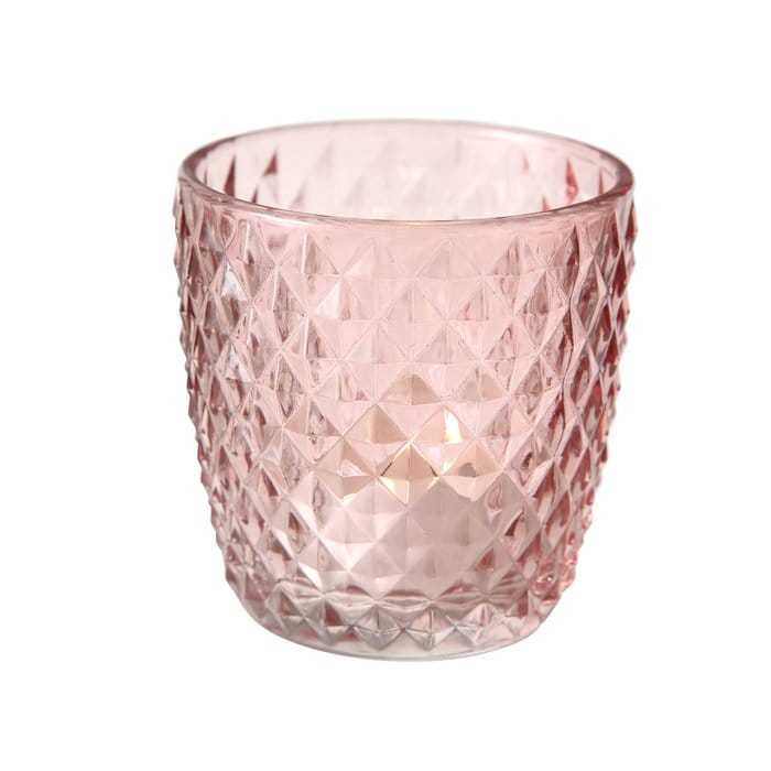Boltze - Waxinelichthouders - Theelichthouders - Set van 4 - Glas - Roze tinten - Afbeelding 5