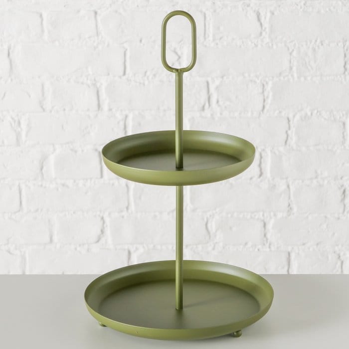 Boltze - Etagere - Tray - Metaal - Groen - 2 lagen - 34x20.5cm - Afbeelding 4